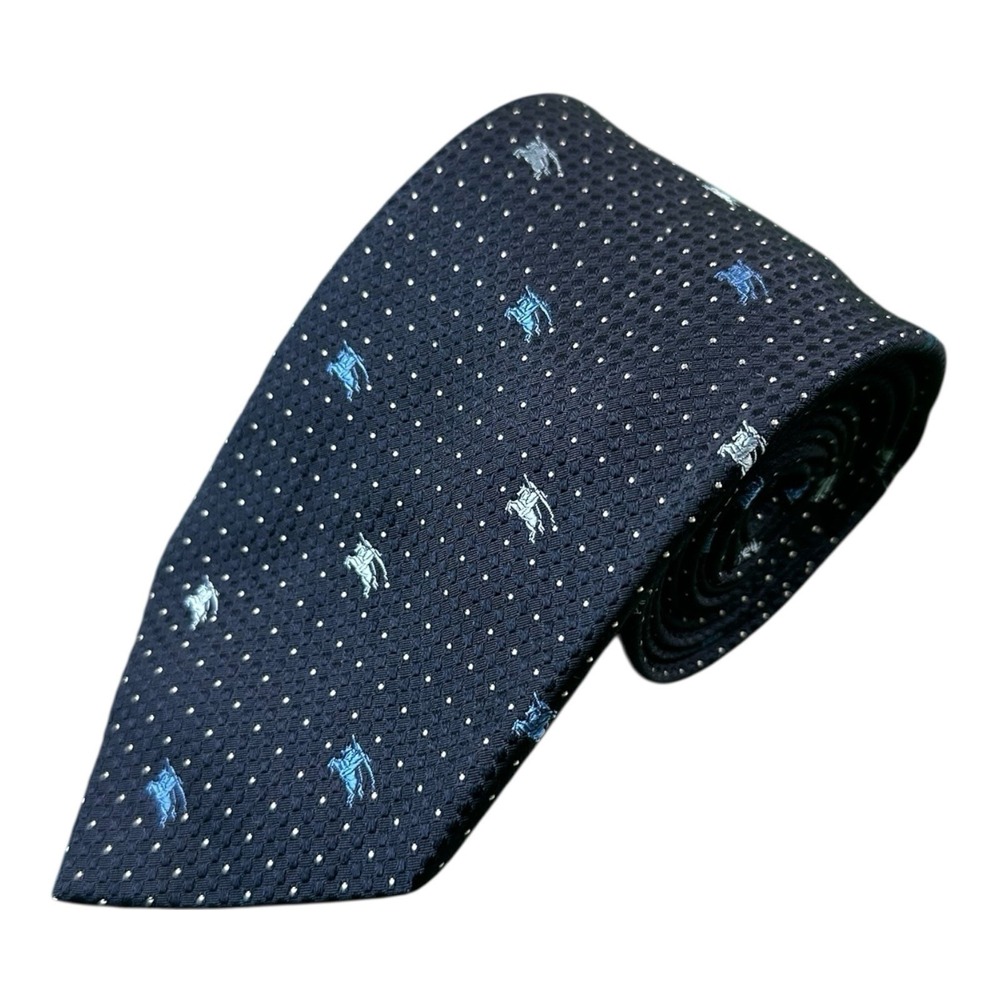 Burberry London Blue Horseman AOP Men's Silk 3.5 Inch